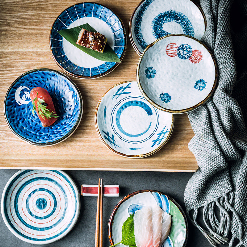 Japanese Style Painted Sushi Dessert Ceramic Plate