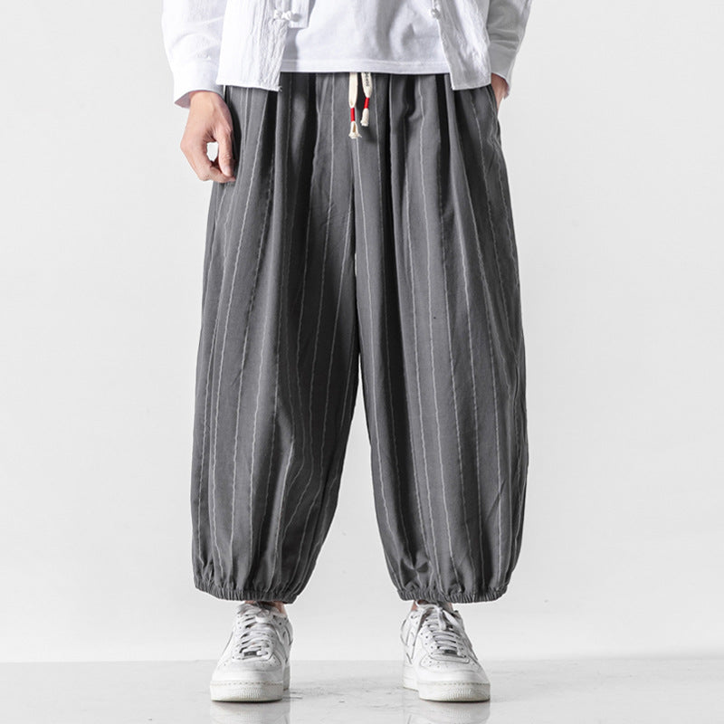 Bloomers Men's Chinese Style Cotton And Linen Men's Casual Pants