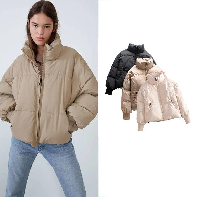 Korean version of urban casual simple solid color bread clothes