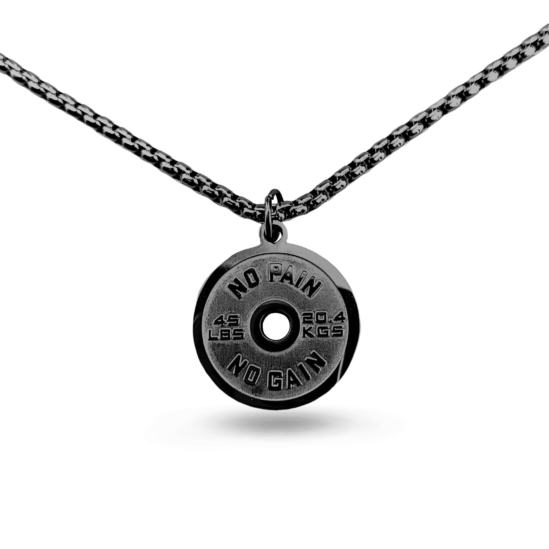 Stainless Steel Barbell Disc Necklace