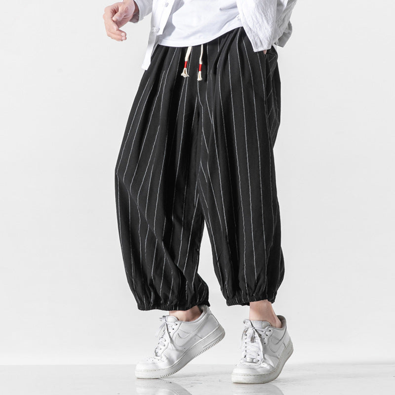 Bloomers Men's Chinese Style Cotton And Linen Men's Casual Pants