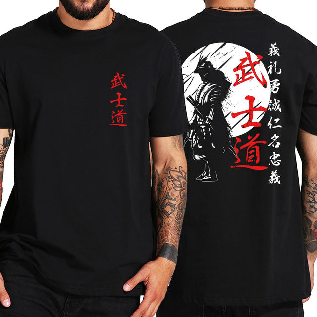Japan Samurai Spirit T-Shirts mit japanischem Rückendruck (EU)
