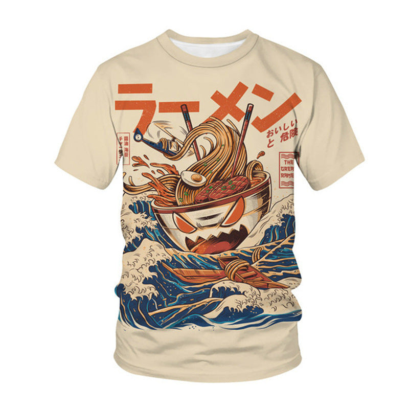 Samurai Cat Graphic Tee - Japanese Print Men's