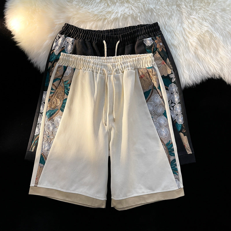 Hong Kong Style Plus Size Shorts Japanese Style Embroidery