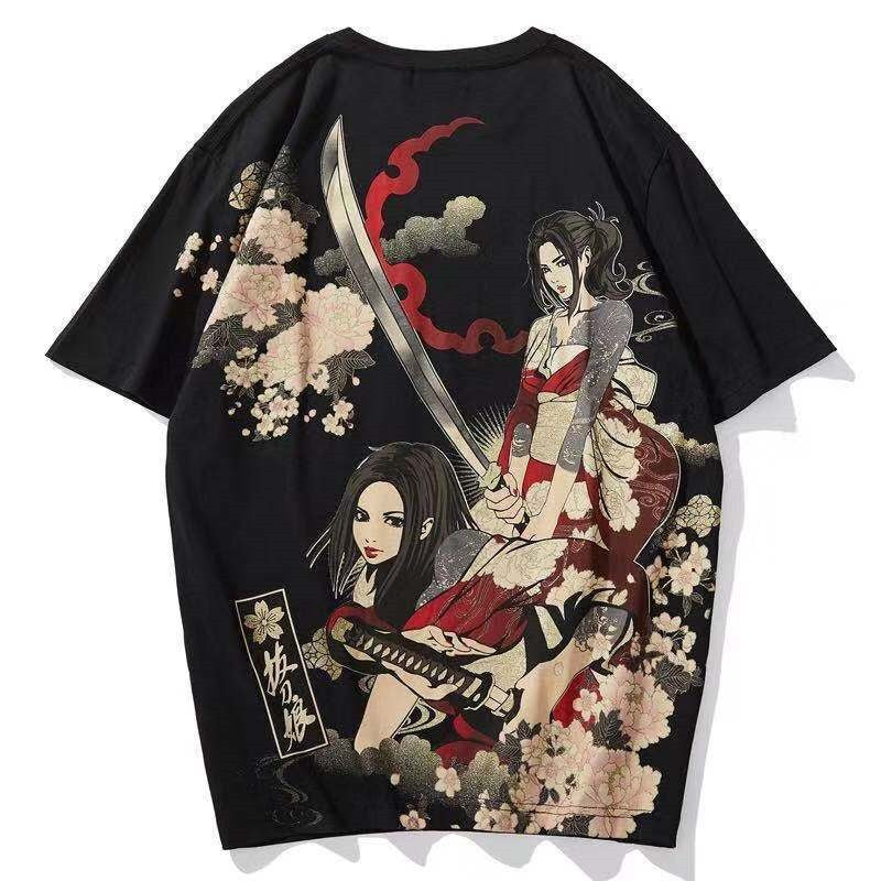 Cherry Blossom Graphic Tee - Sakura Tattoo Art