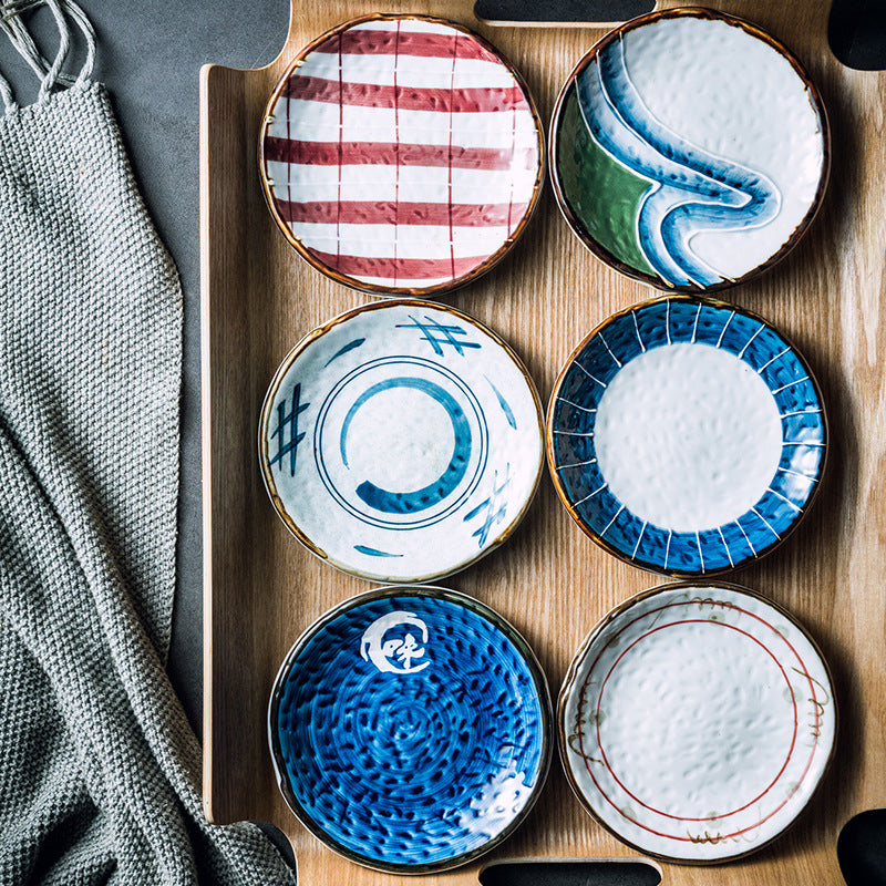 Japanese Style Painted Sushi Dessert Ceramic Plate