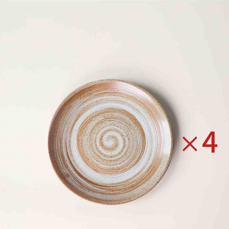 Japanese Style Coarse Pottery Plate Household Plate Steak