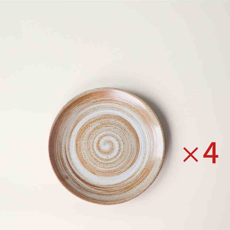 Japanese Style Coarse Pottery Plate Household Plate Steak