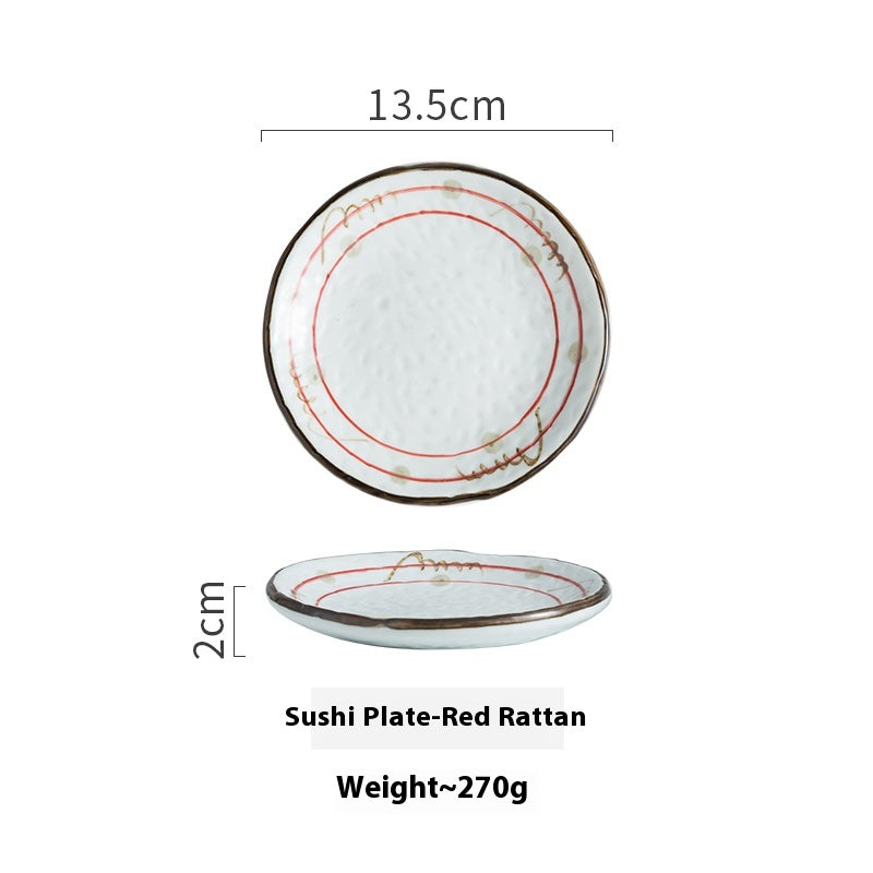 Japanese Style Painted Sushi Dessert Ceramic Plate
