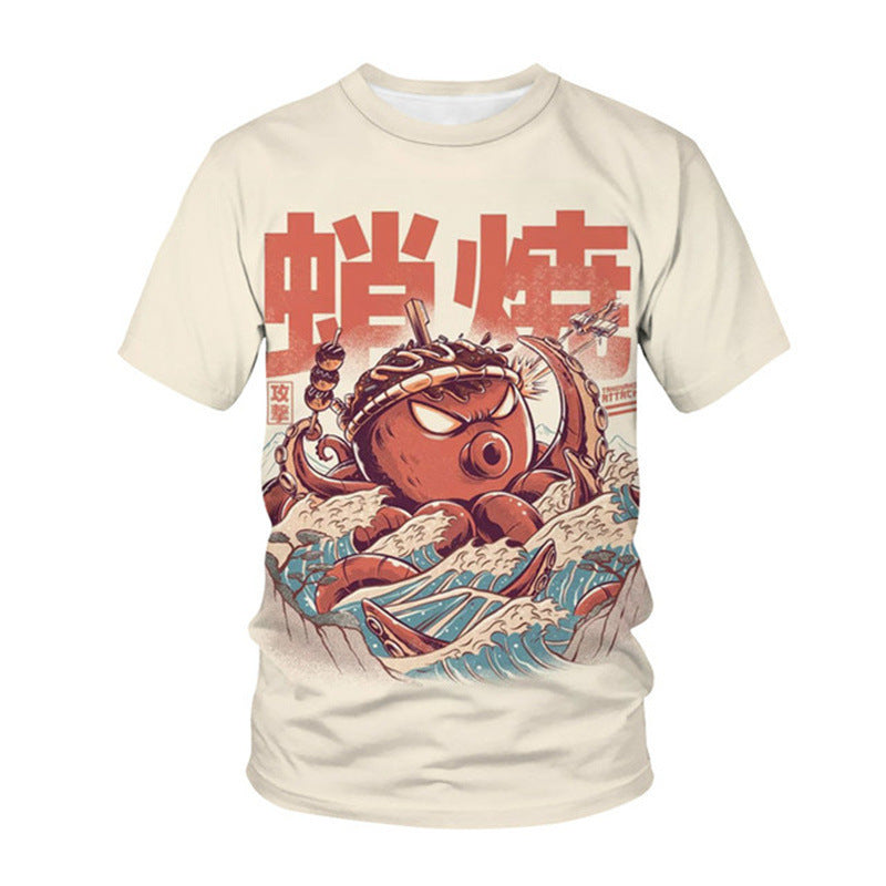 Samurai Cat Graphic Tee - Japanese Print Men's