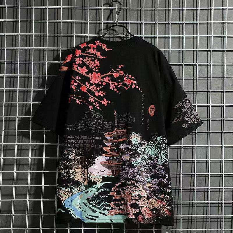 Cherry Blossom Graphic Tee - Sakura Tattoo Art