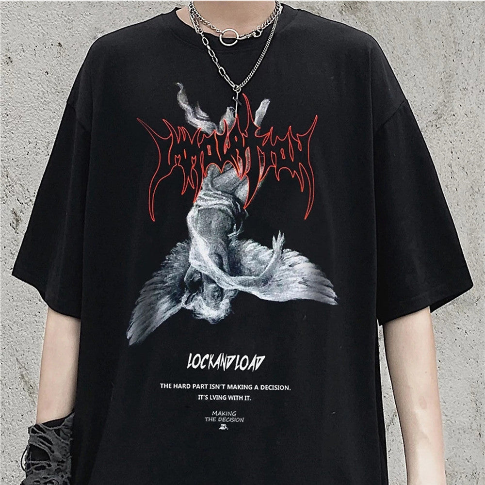 Fallen Angels Art Tee - Oversized Cool Design