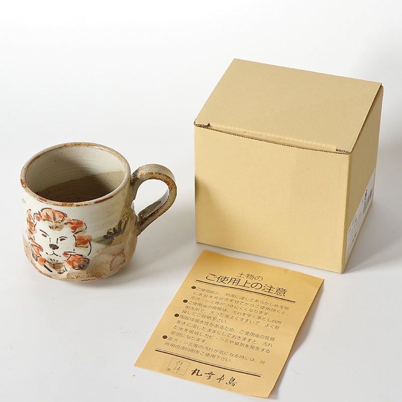 Hand Drawn Animal Pattern Mug Japanese Style