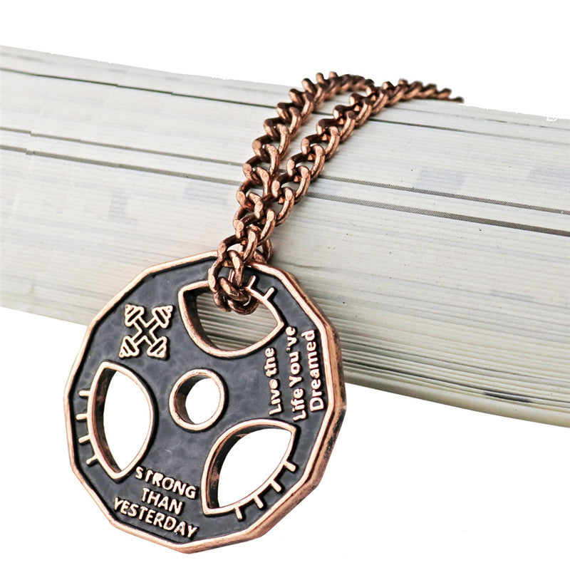 Barbell Necklace - Titanium Steel