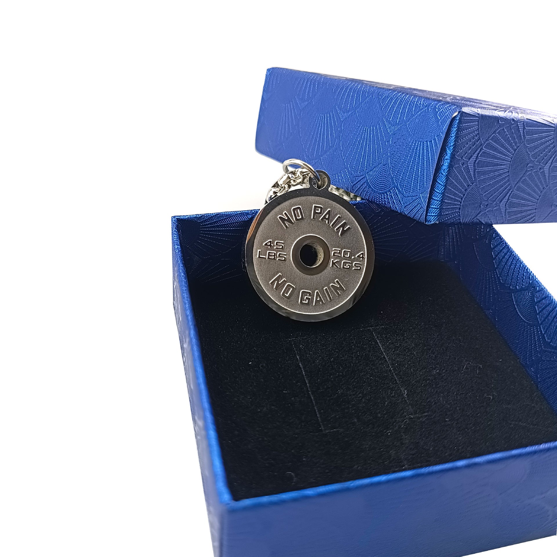 Stainless Steel Barbell Disc Necklace