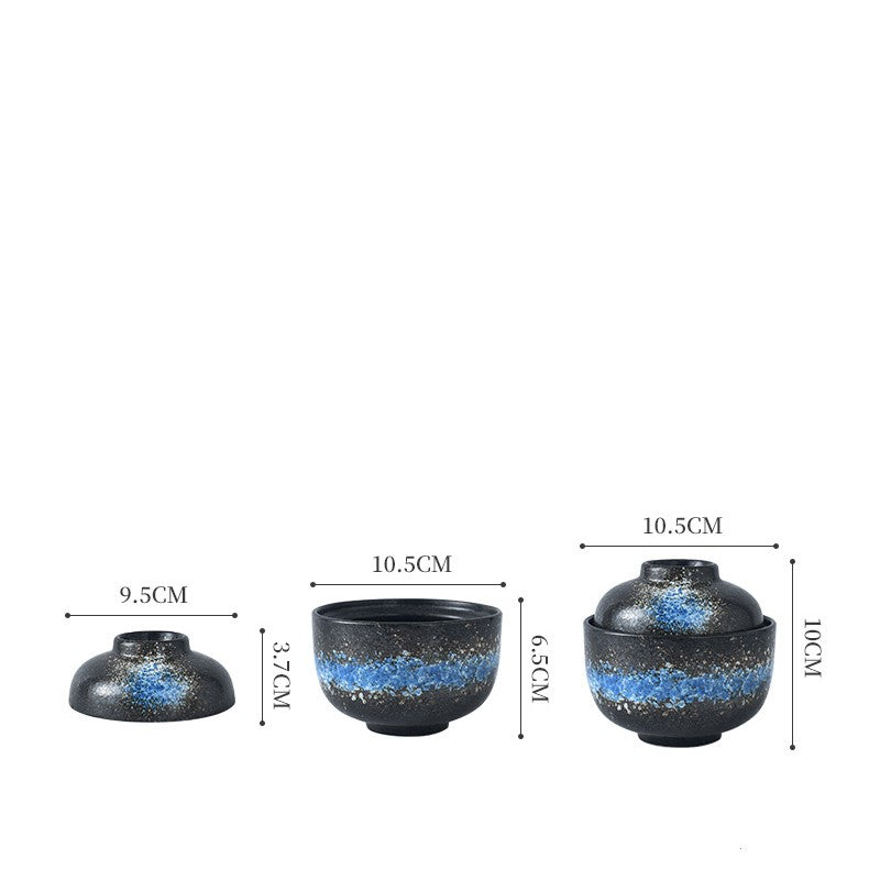 Japanese Style Ceramic Soup Bowl With Lid