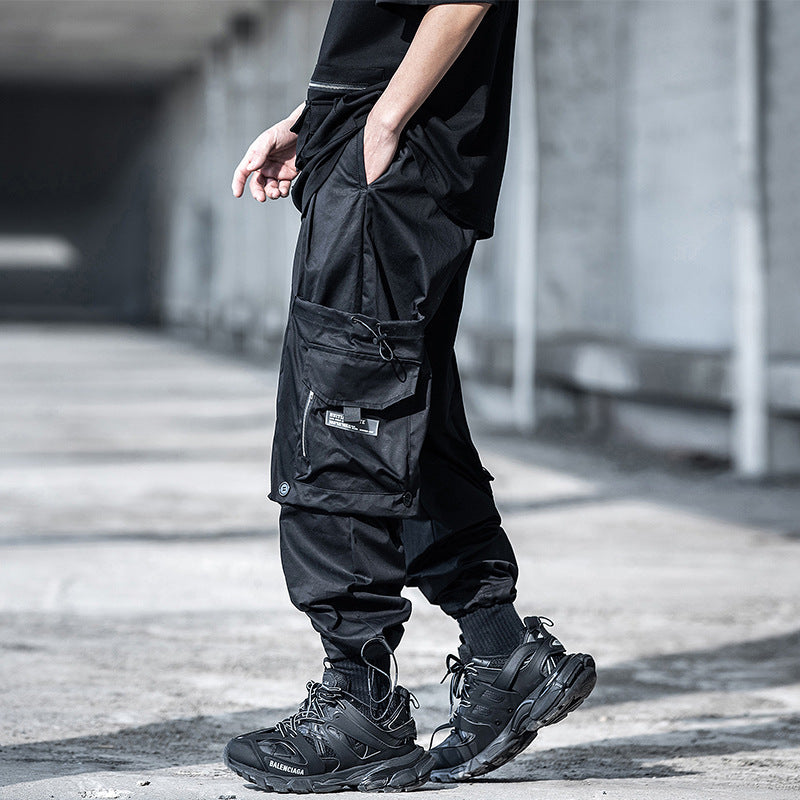 Black Samurai Tie-Pants - Japanese Hip-Hop Style