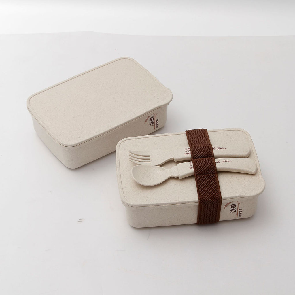 Japanese-style Student Lunch Box Wheat Single-layer Sealed