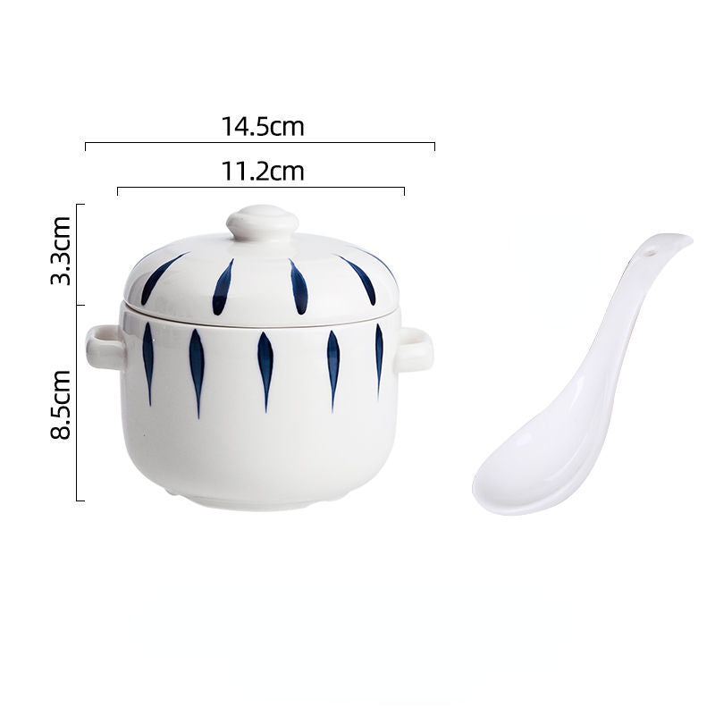 Japanese Style Hotel Ceramic Stew Pot With Lid
