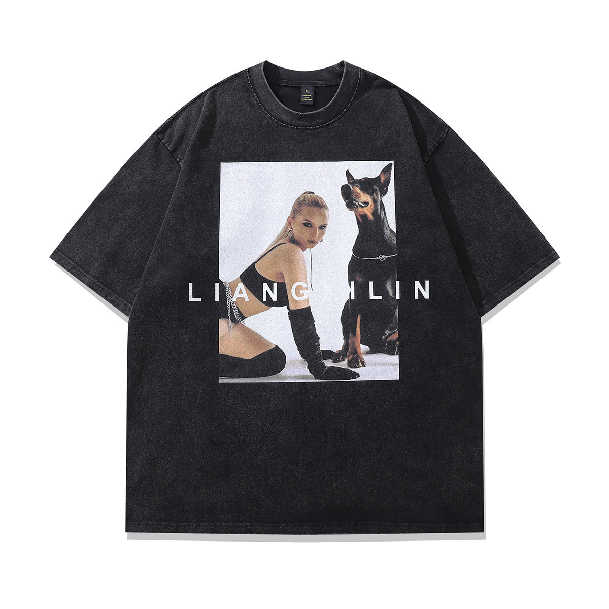 Doberman Hip-Hop Tee - Oversized Streetwear