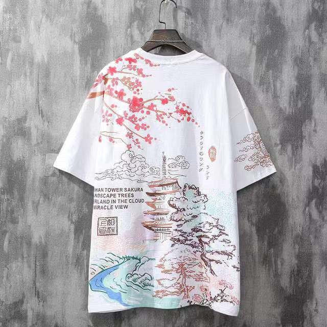 Cherry Blossom Graphic Tee - Sakura Tattoo Art