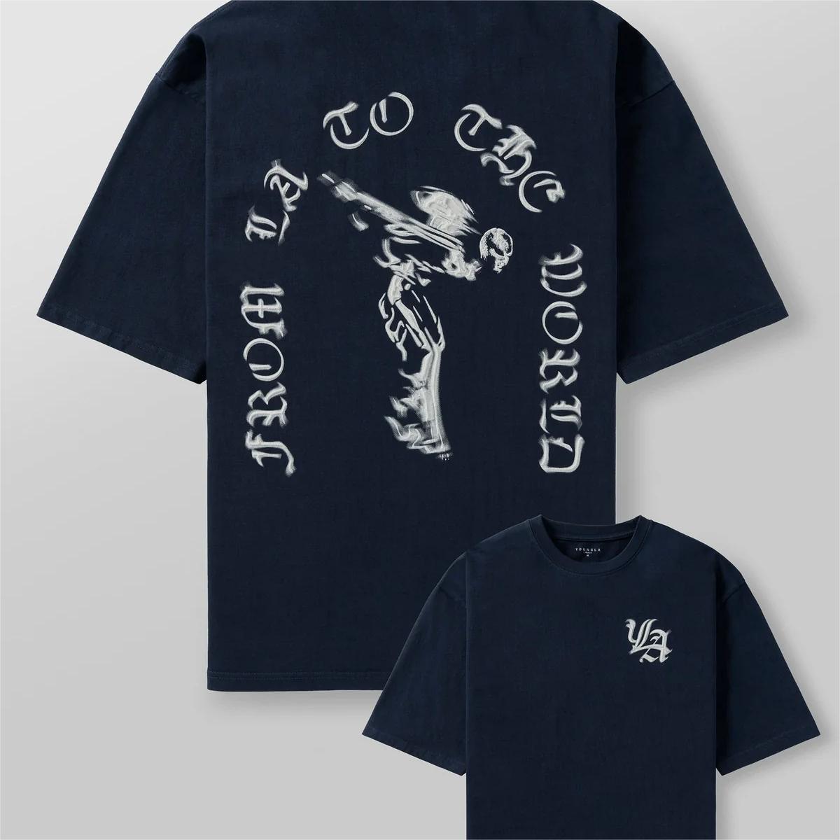 Sports Fitness Oversized Tee - Trendy Print