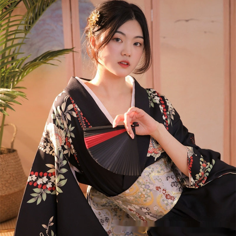 Kimono Improved Dark Style Domineering Girl Japanese Style Formal Wear