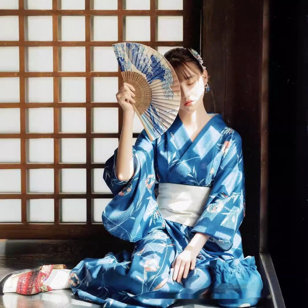 Japanese Style Improved Retro Style Kimono Bathrobe Huamel Hand-painted Style