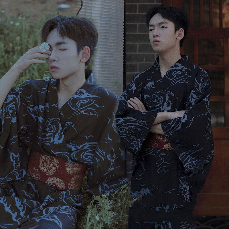 Men's Japanese Style Bathrobe Polyester Fiber