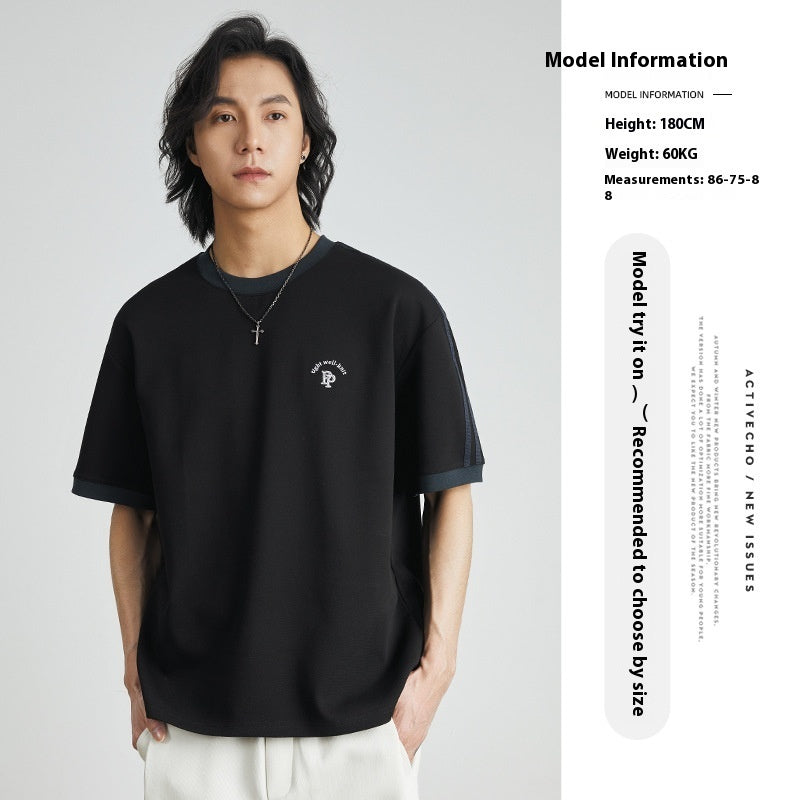 Hikari Kyoto Stripe Tee - Embroidered Signature Edition