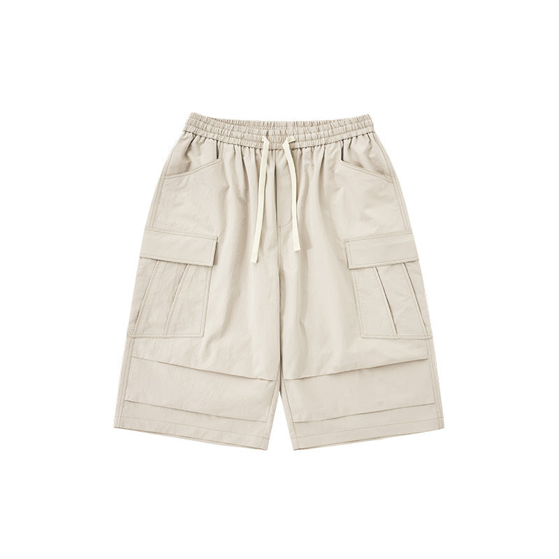 Cargo Pocket Cropped Pants Japanese American Style