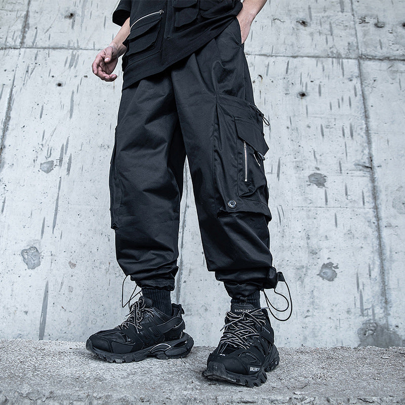 Black Samurai Tie-Pants - Japanese Hip-Hop Style