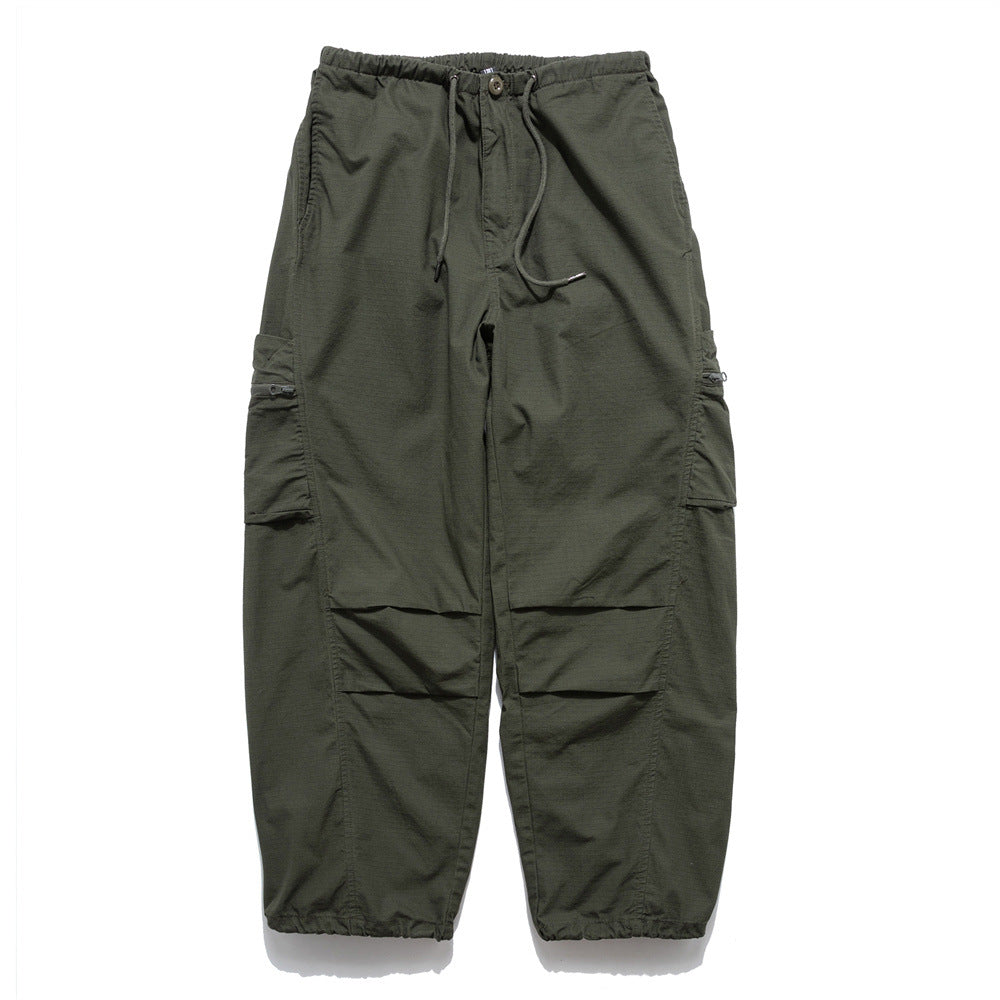 Japanese Style Workwear Pants Men's Sports Drawstring