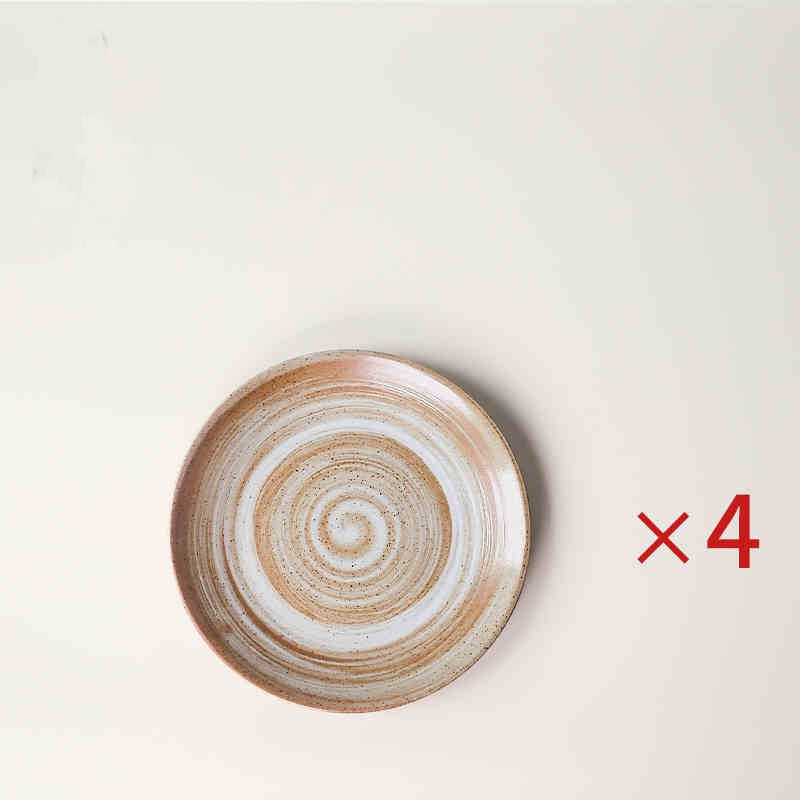 Japanese Style Coarse Pottery Plate Household Plate Steak