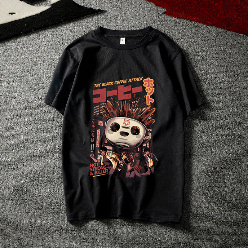 Japanese style cotton short sleeve men's T-shirt
