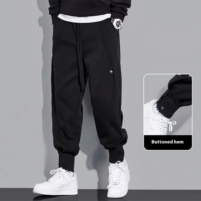 Black PU Leather Sweatpants - Tapered Fit
