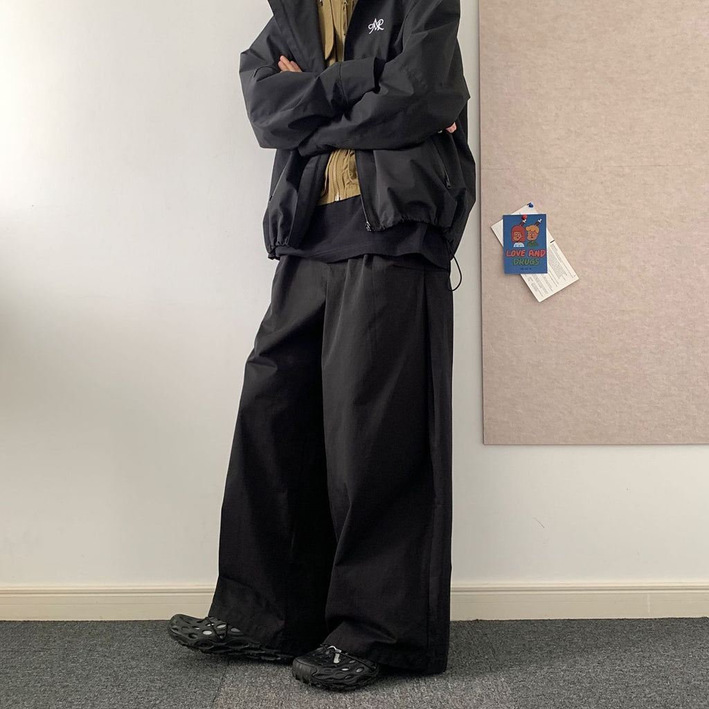 Japanische Hose mit weitem Bein, einfarbig, lässig, locker