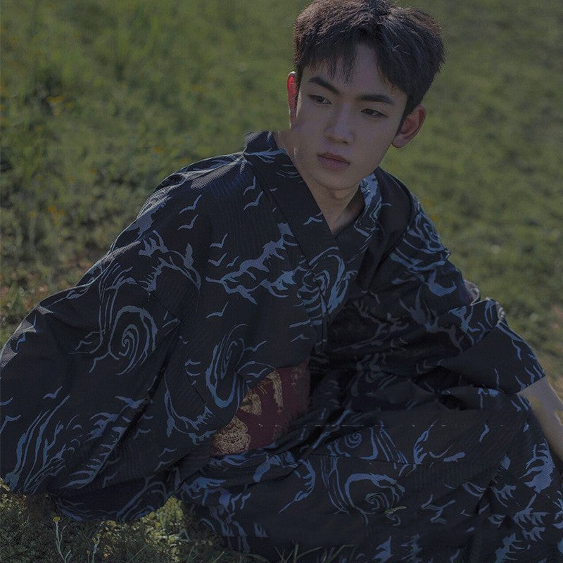 Men's Japanese Style Bathrobe Polyester Fiber