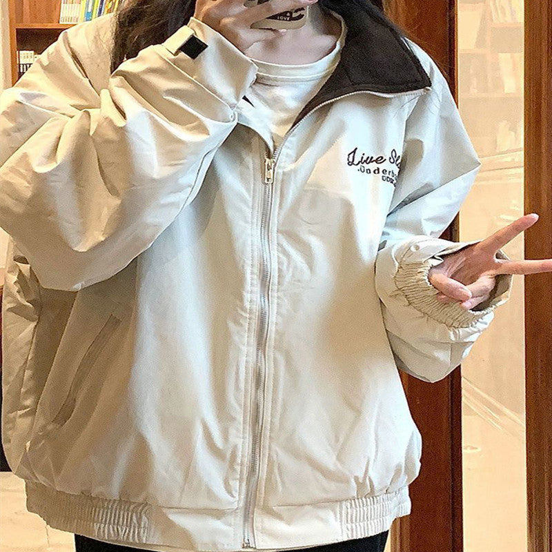 Damen-Manteljacke im japanischen Retro-Stil mit Stickerei