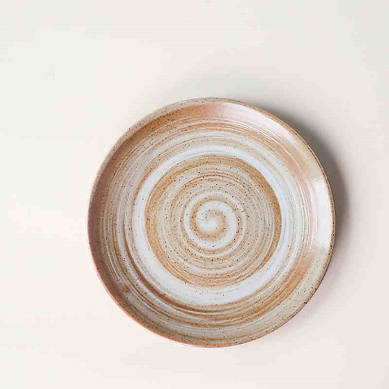 Japanese Style Coarse Pottery Plate Household Plate Steak