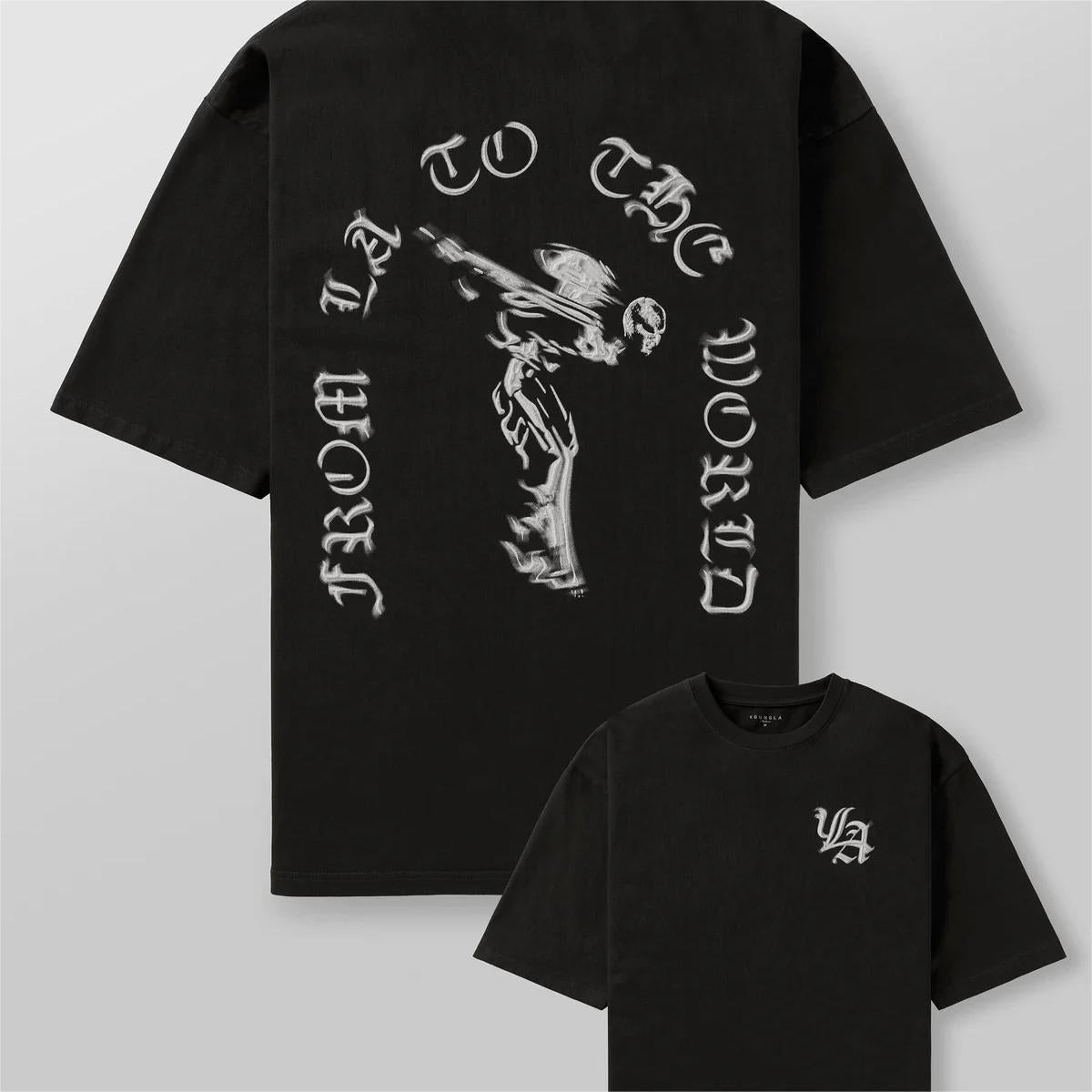 Sports Fitness Oversized Tee - Trendy Print