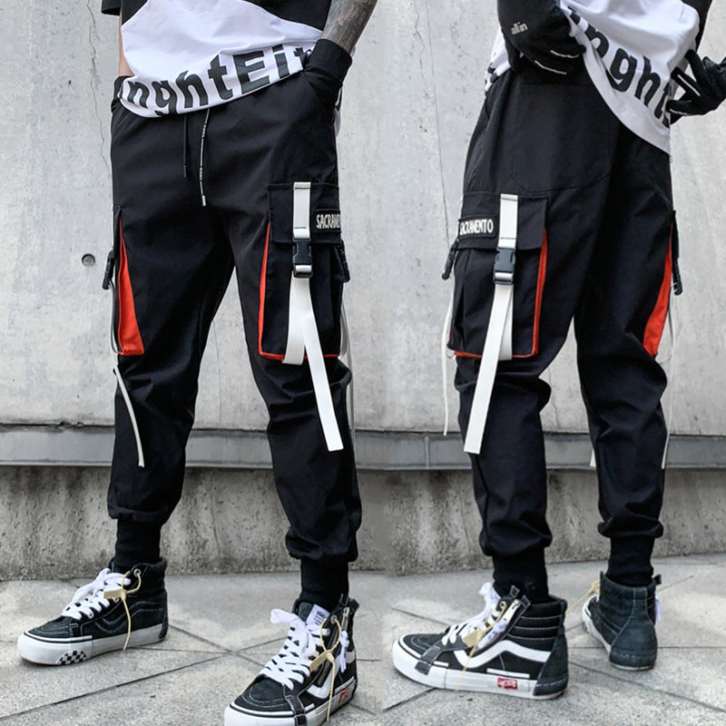 Casual Pants Men's Mechanical Style Japanese Youth Skinny Pants
