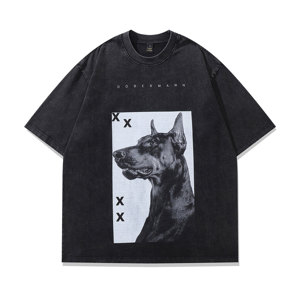 Doberman Hip-Hop Tee - Oversized Streetwear
