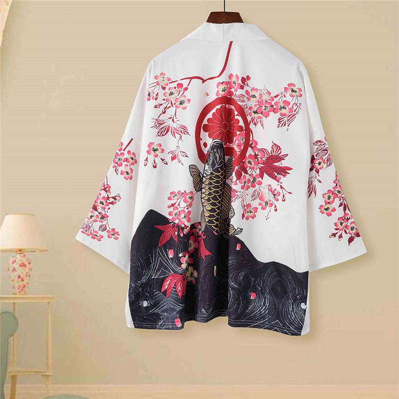 Chinese Style Three-quarter Sleeve Cardigan Japanese Kimono
