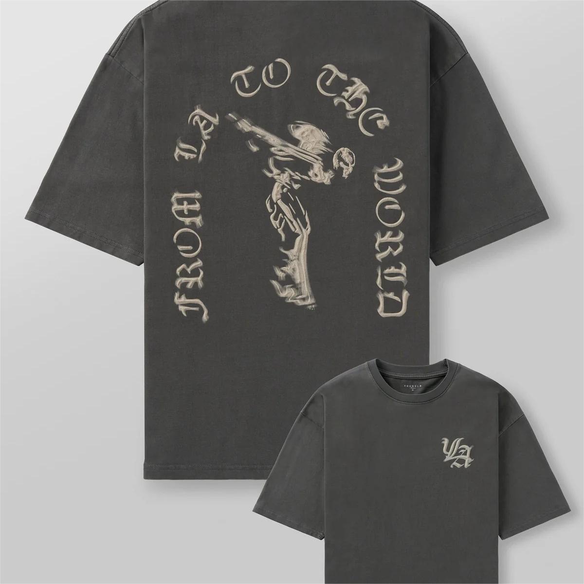 Sports Fitness Oversized Tee - Trendy Print