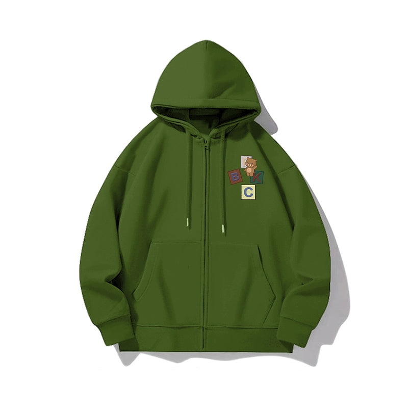 Melange-grauer Cardigan mit Reißverschluss für Damen und Herren, Herbst