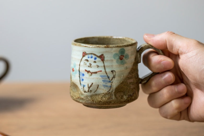 Seto-yaki Retro Stoneware Water Cup Imported From Japan