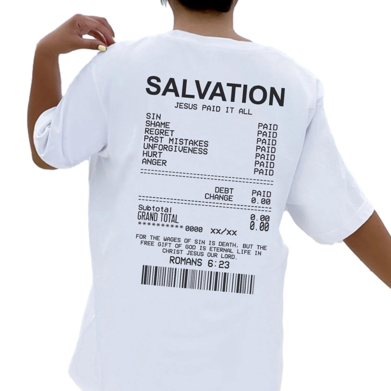 Salvation Bible Verse Tee - Oversized Women's