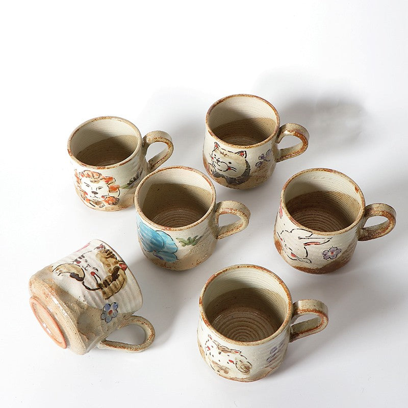 Hand Drawn Animal Pattern Mug Japanese Style