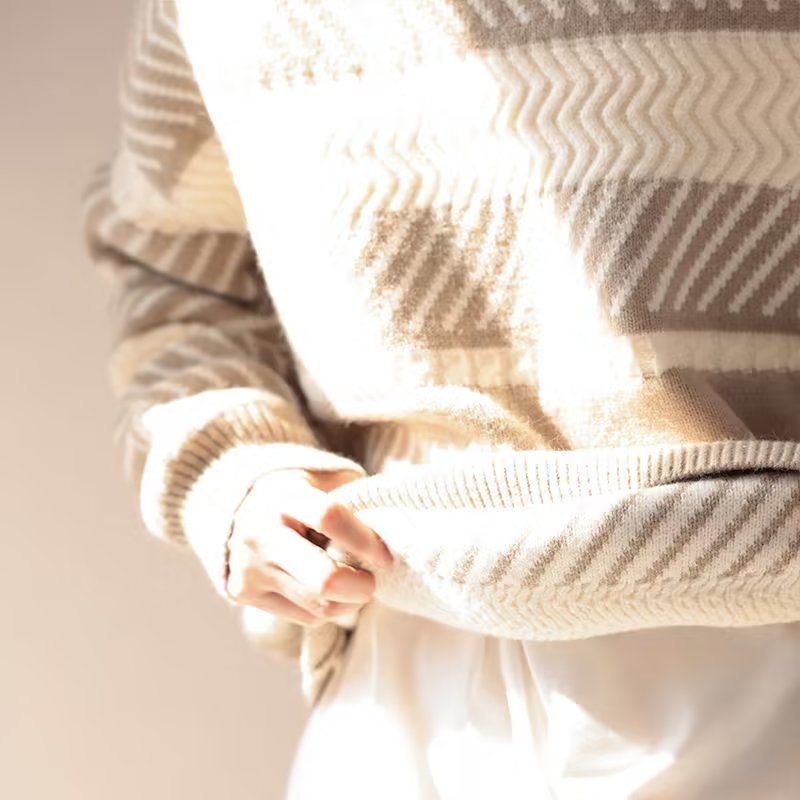 Japanese Style Lazy Style Jacquard Three-dimensional Striped Sweater For Men